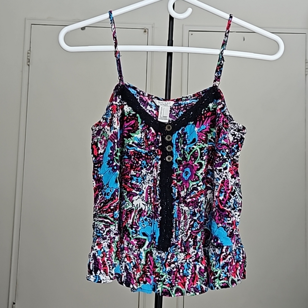 Forever 21 Multicolored Cropped Top | Thin Straps